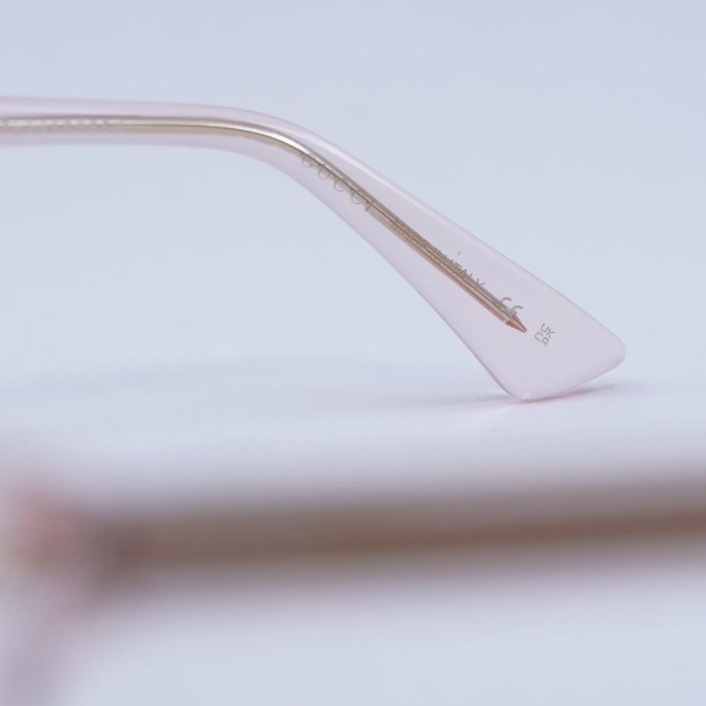 Gucci GG0184O 013 Eyeglasses Transparent Pink 50mm Square Frame - Picture 8 of 12
